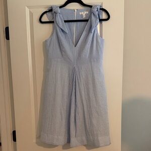 1901 Light Blue Striped Seersucker Dress